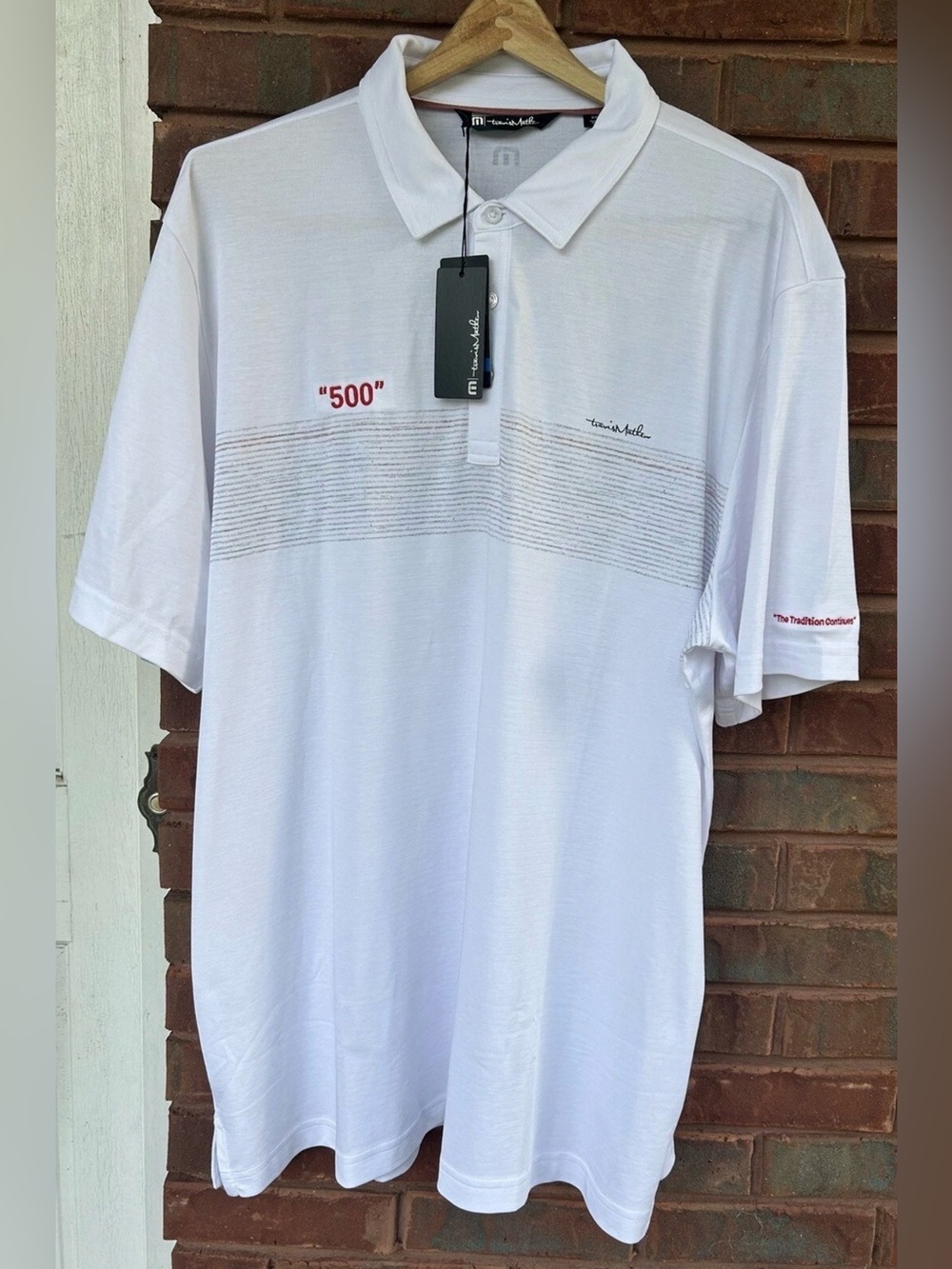 NEW Travis Mathew Golf Polo Shirt Mens XXL Short Sleeve Logo 2XL White 500 2022